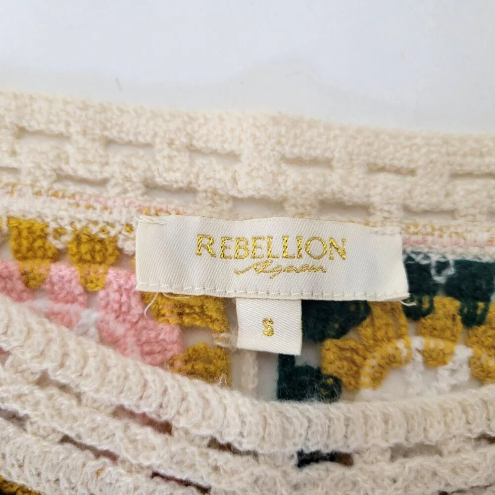 Rebellion Crocheted Floral Knit Sweater - Picture 2 of 6